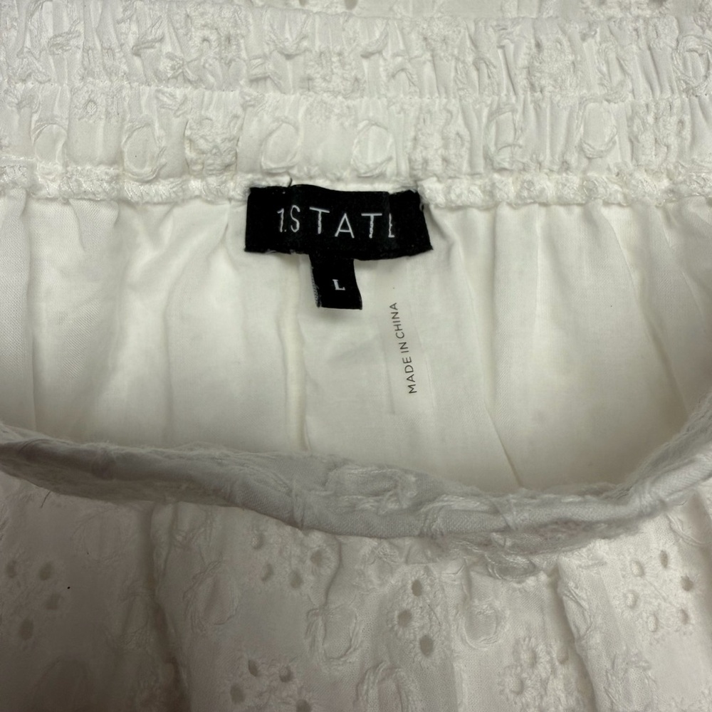 1. State Size Large White Eyelet Tiered Maxi Skirt - Picture 4 of 5